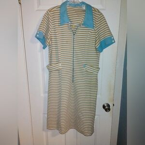 Striped Blue and Tan Dress
